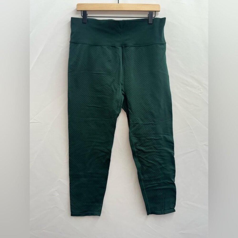 DSG Brand Chevron Ribbed Deep Green Women’s 7/8 Workout Leggings, NWOT, XXL